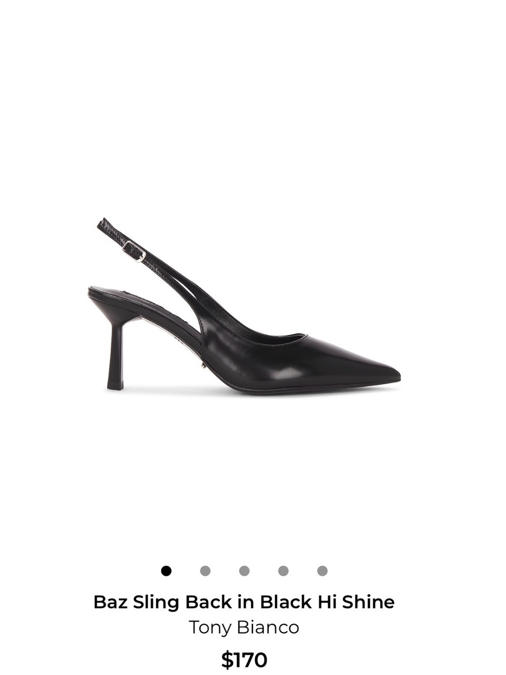 Tony Bianco Baz Sling Back in Black Hi Shine - Picture 6 of 7